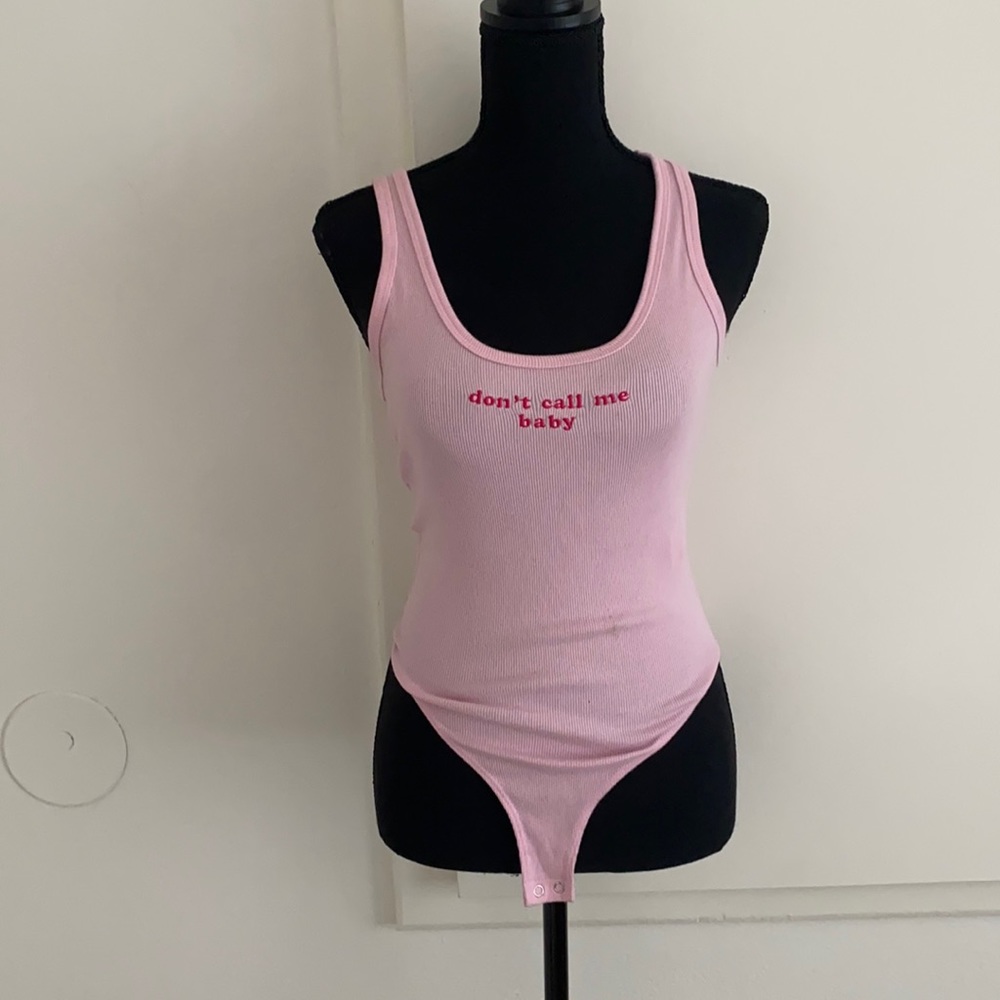 Pink Ribbed Body Suit • S • Forever 21